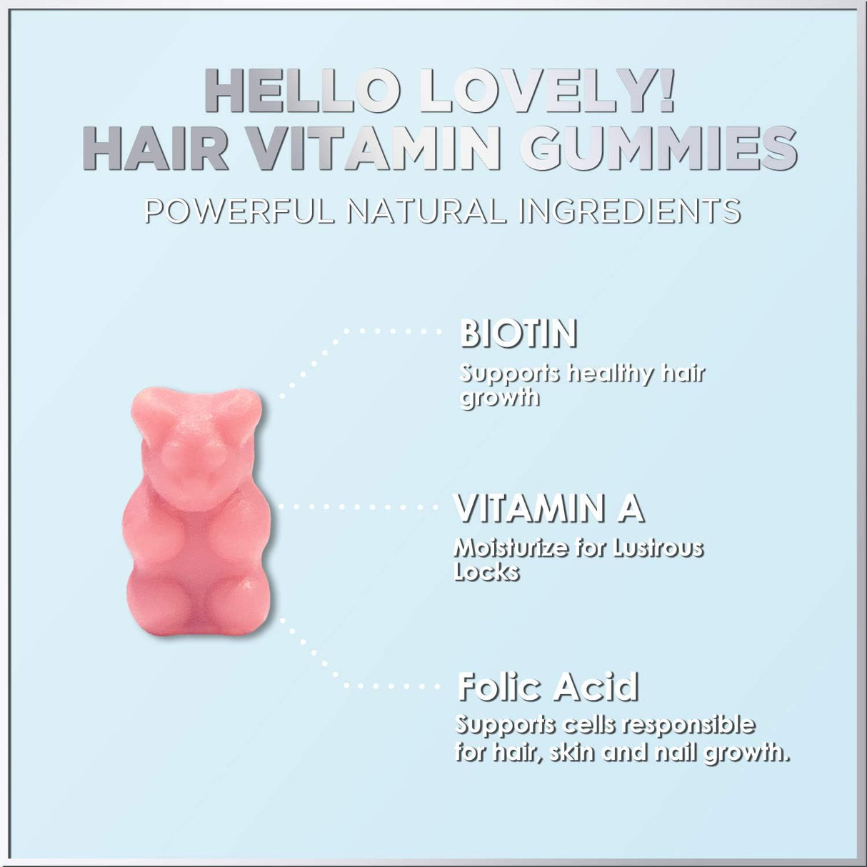 Suplemento Gomitas de vitaminas para el cabello con biotina