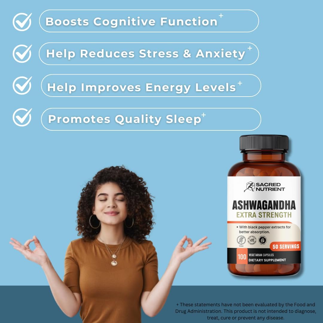 Suplemento Orgánico Ashwagandha 300mg, 100 Cápsulas