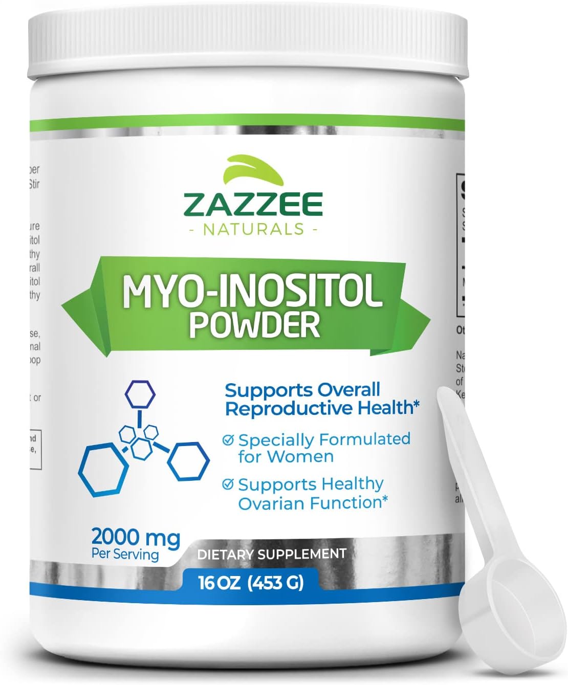 Suplemento Polvo de mio-inositol 16 onzas vegano 100% puro