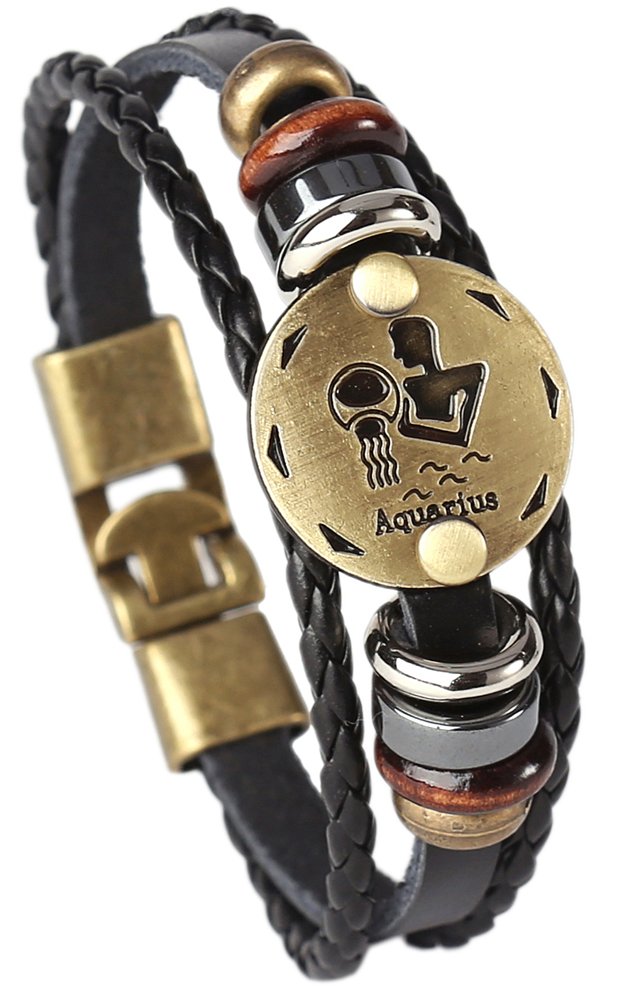 Pulsera de cuero de aleación para hombres de cuerda trenzada