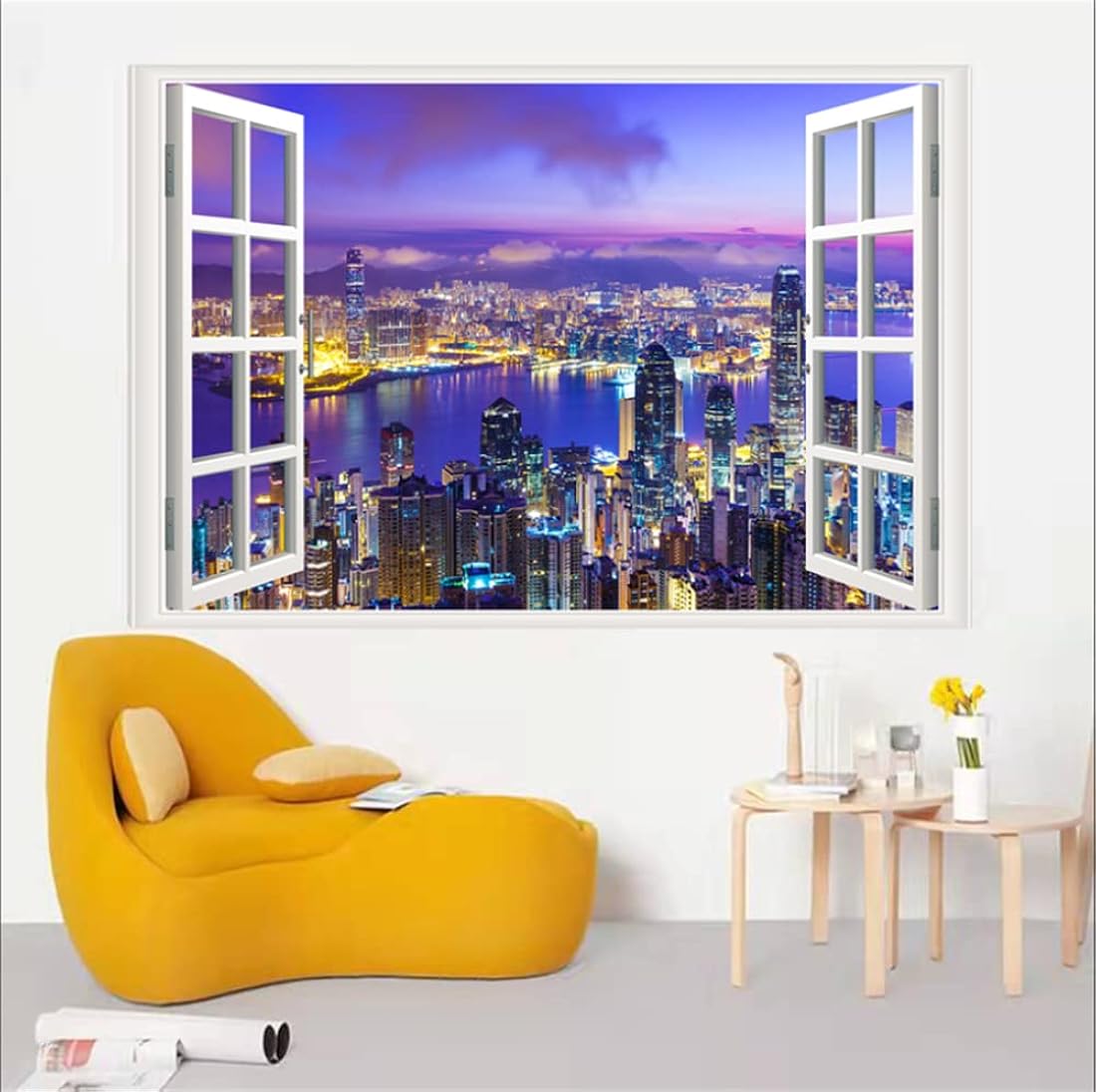 THNWSY Adhesivo autoadhesivo para pared, noche de ciudad