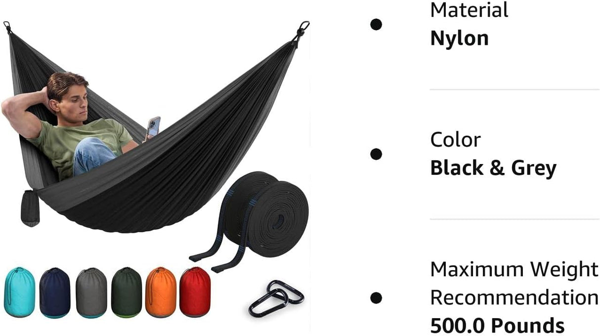 Durable Hammock 400 lb Capacity, Nylon Camping Hammock Chair