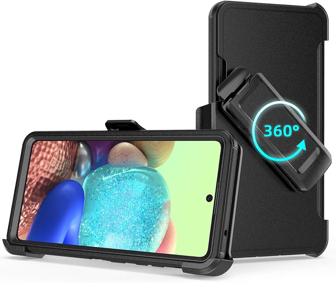 TASHHAR Funda de teléfono para Samsung Galaxy A71 5G, resistente a prueba de golpes, funda protectora con clip para cinturón para Samsung A71 5G de 6.7 pulgadas (negro)