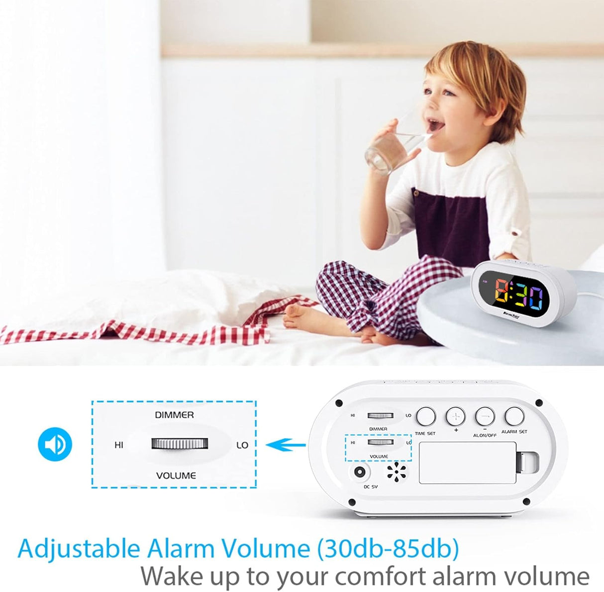 Reloj Digital Despertador con Snooze y Regulador de Brillo