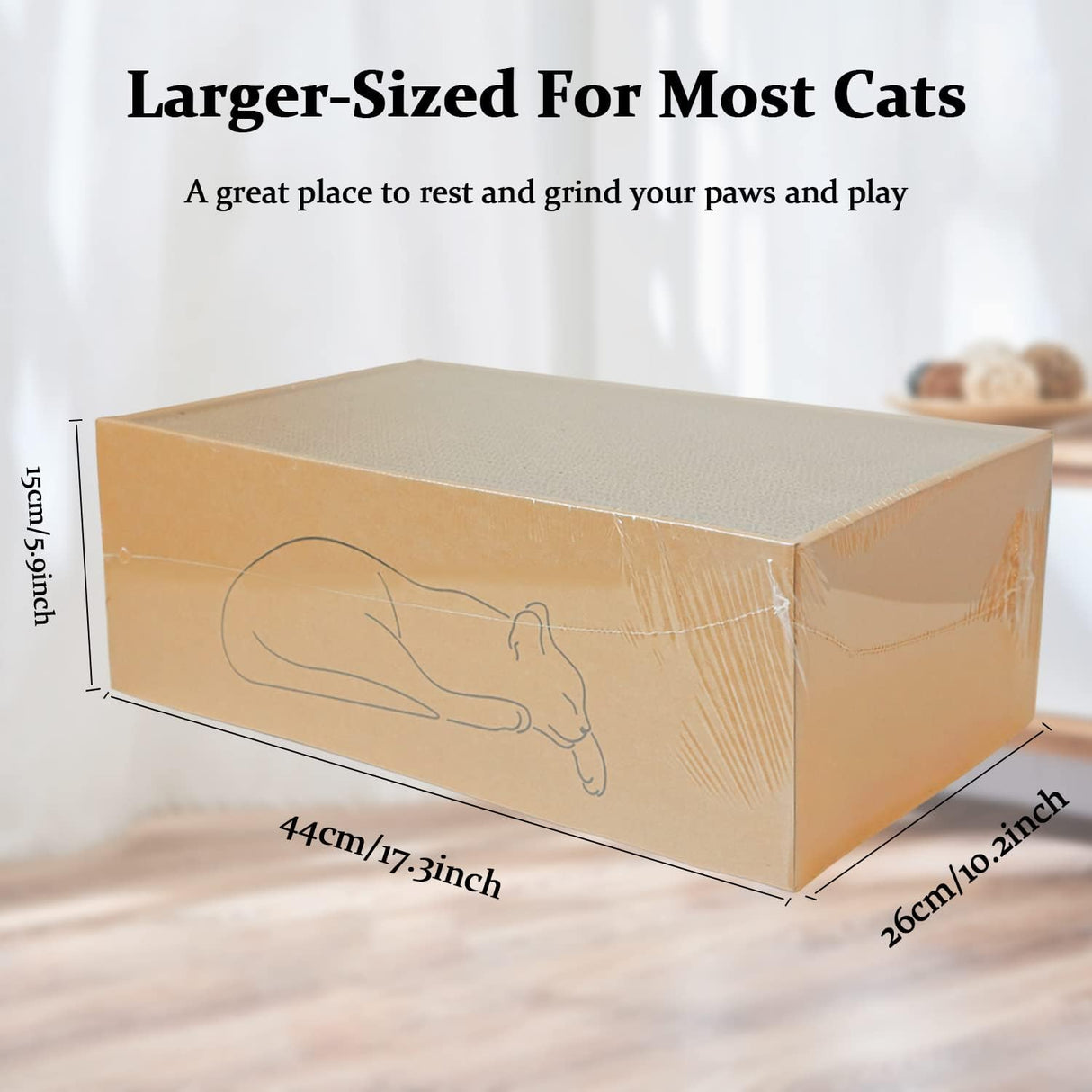 Almohadilla para rascar gatos con caja para gatos