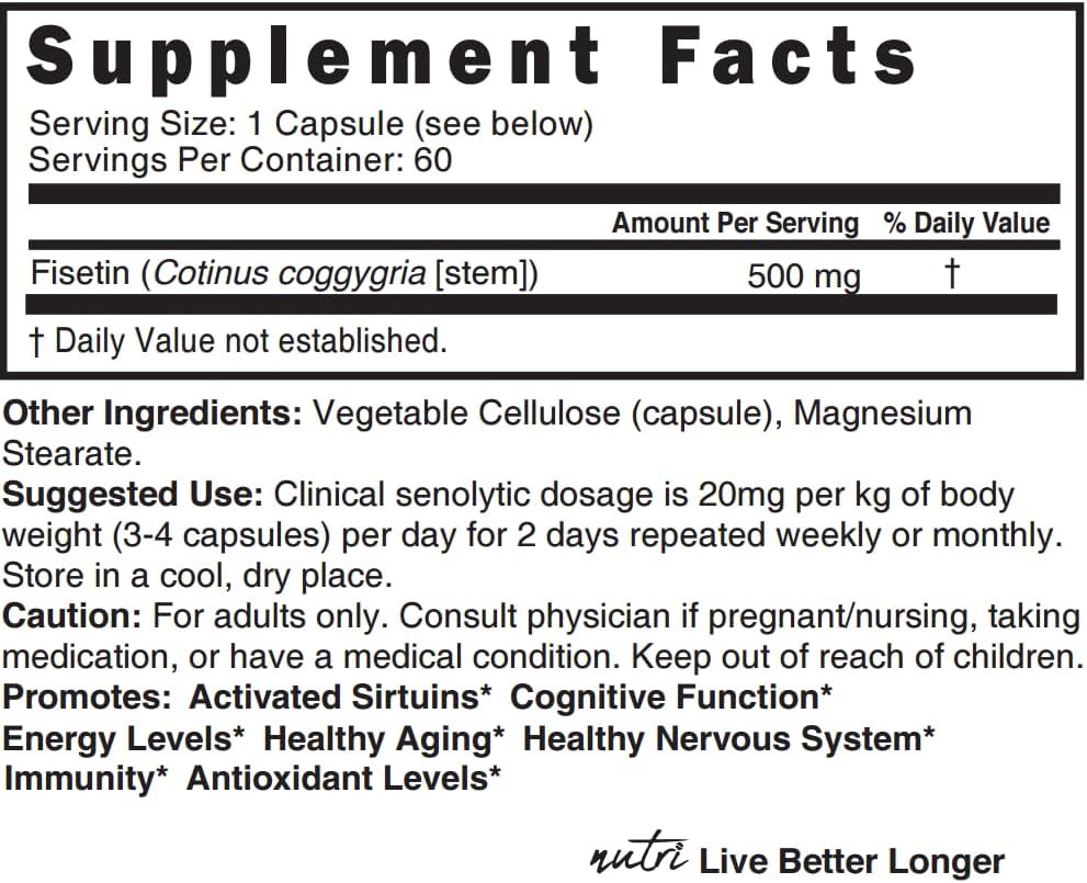 Suplementos de fisetina Potente activador senolítico