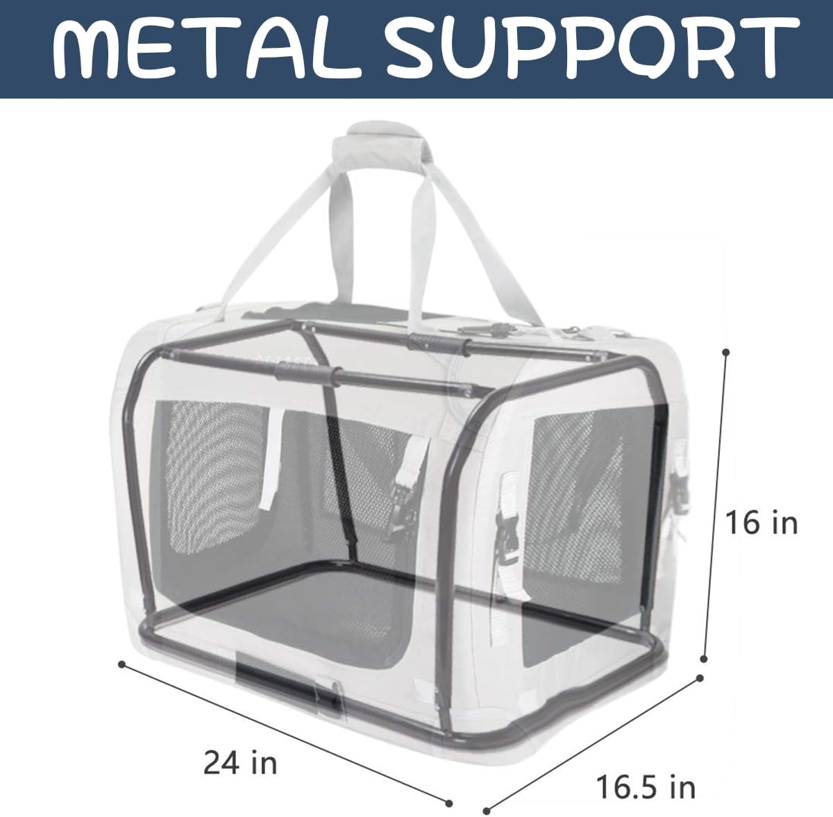 Transportadora Plegable para Mascotas, Suave, Ventilada, 24x16.5x16