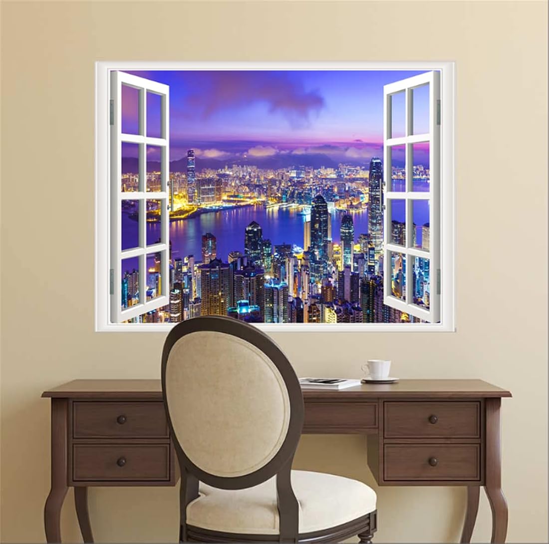 THNWSY Adhesivo autoadhesivo para pared, noche de ciudad