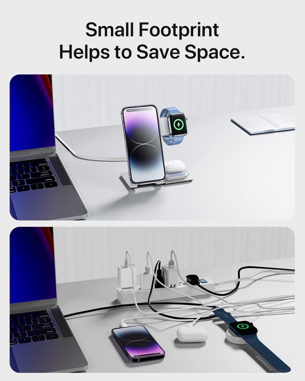 Cargador de carga inalámbrico 3 en 1 para celulares