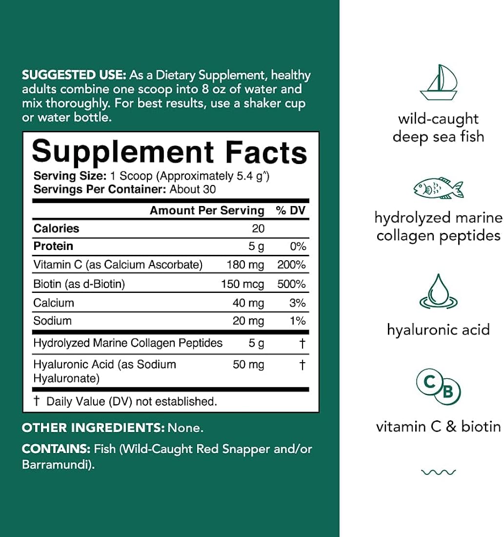 Suplemento Sports Research colágeno con ácido hialurónico