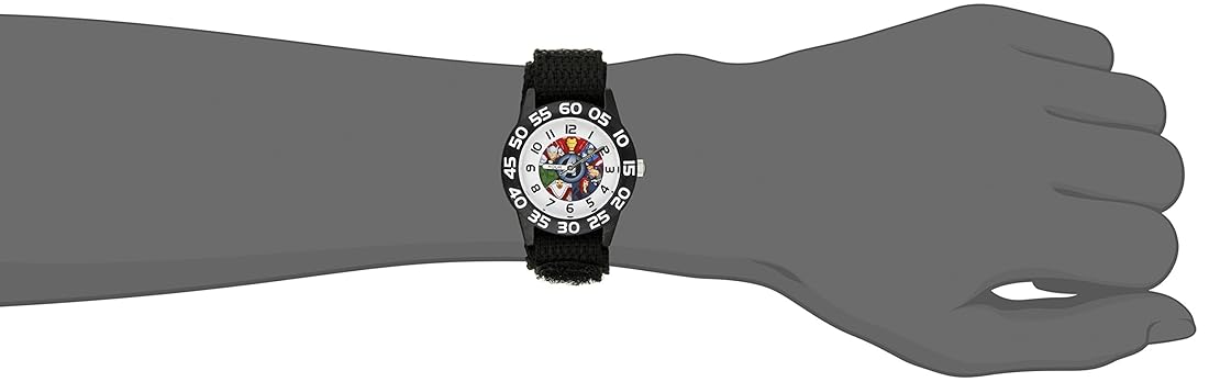 Reloj analógico de cuarzo negro para niños