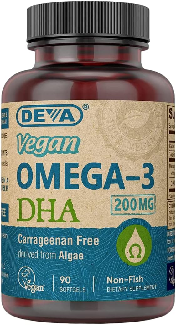Deva Omega-3 Vegano Suplemento, 90 Softgels
