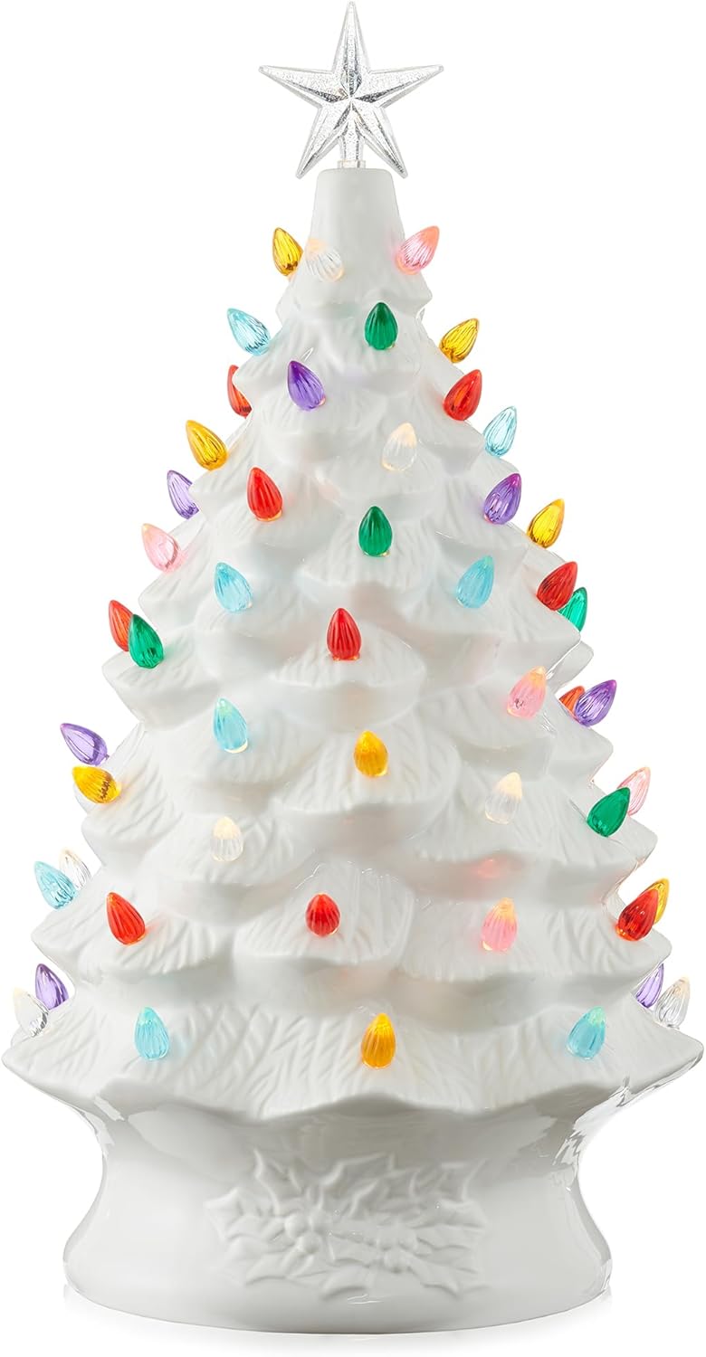 Árbol de Navidad Cerámico Casafield 24” Pre-luz 148 luces multicolor