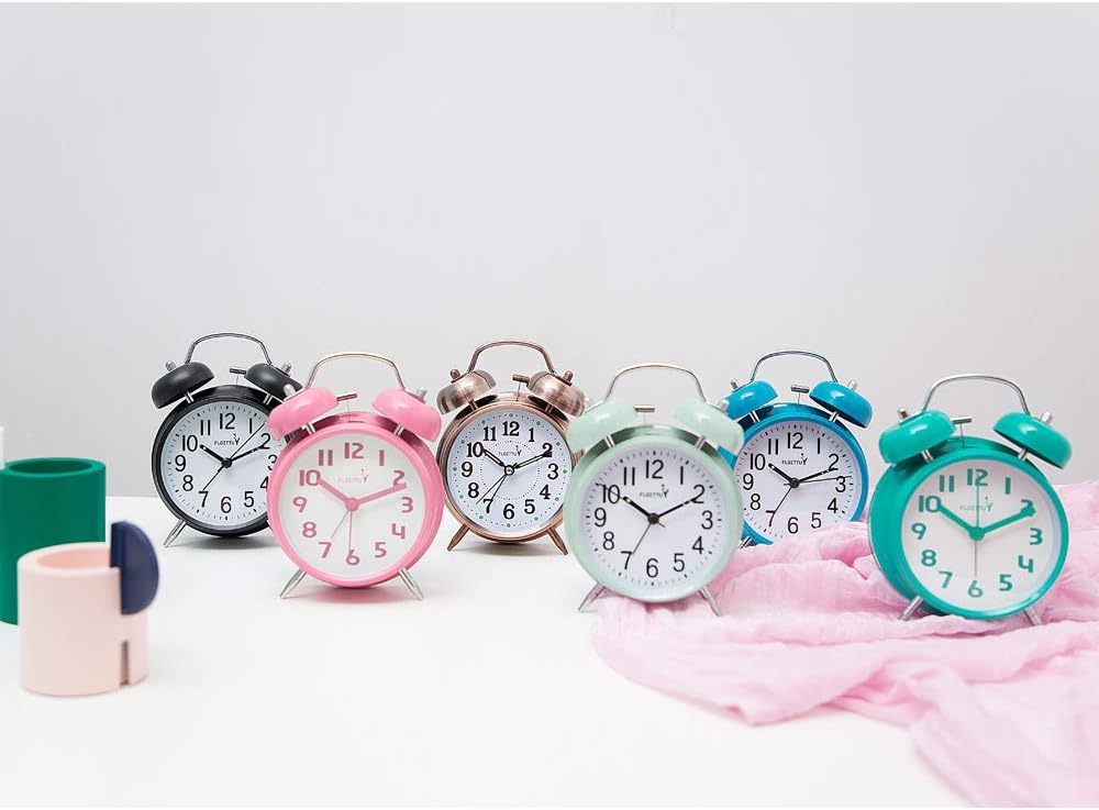 Reloj Despertador con Campanas y Luz de Fondo para Dormitorio
