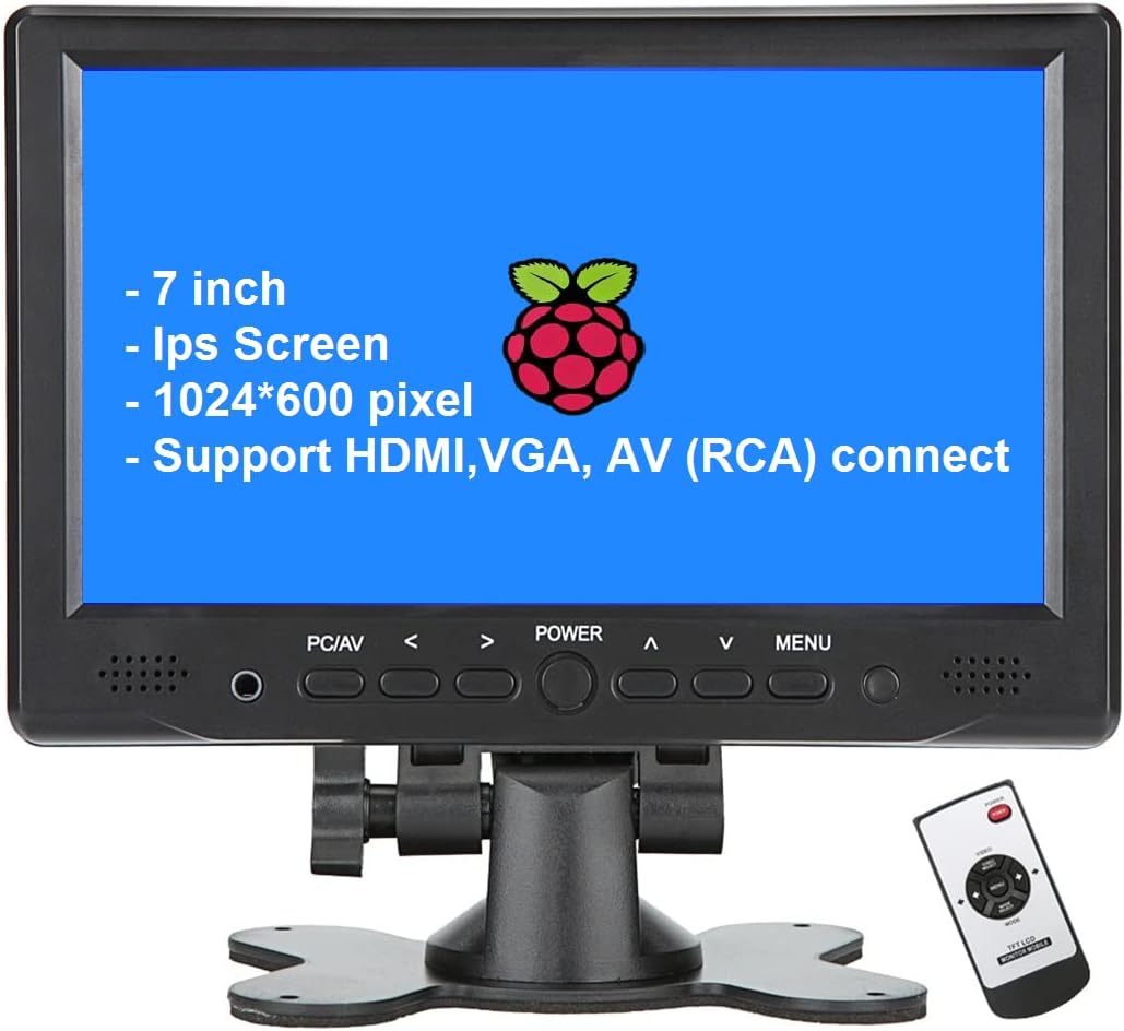 Monitor Mini 7” HD 1080P, Pantalla LCD 1024x600, Portátil