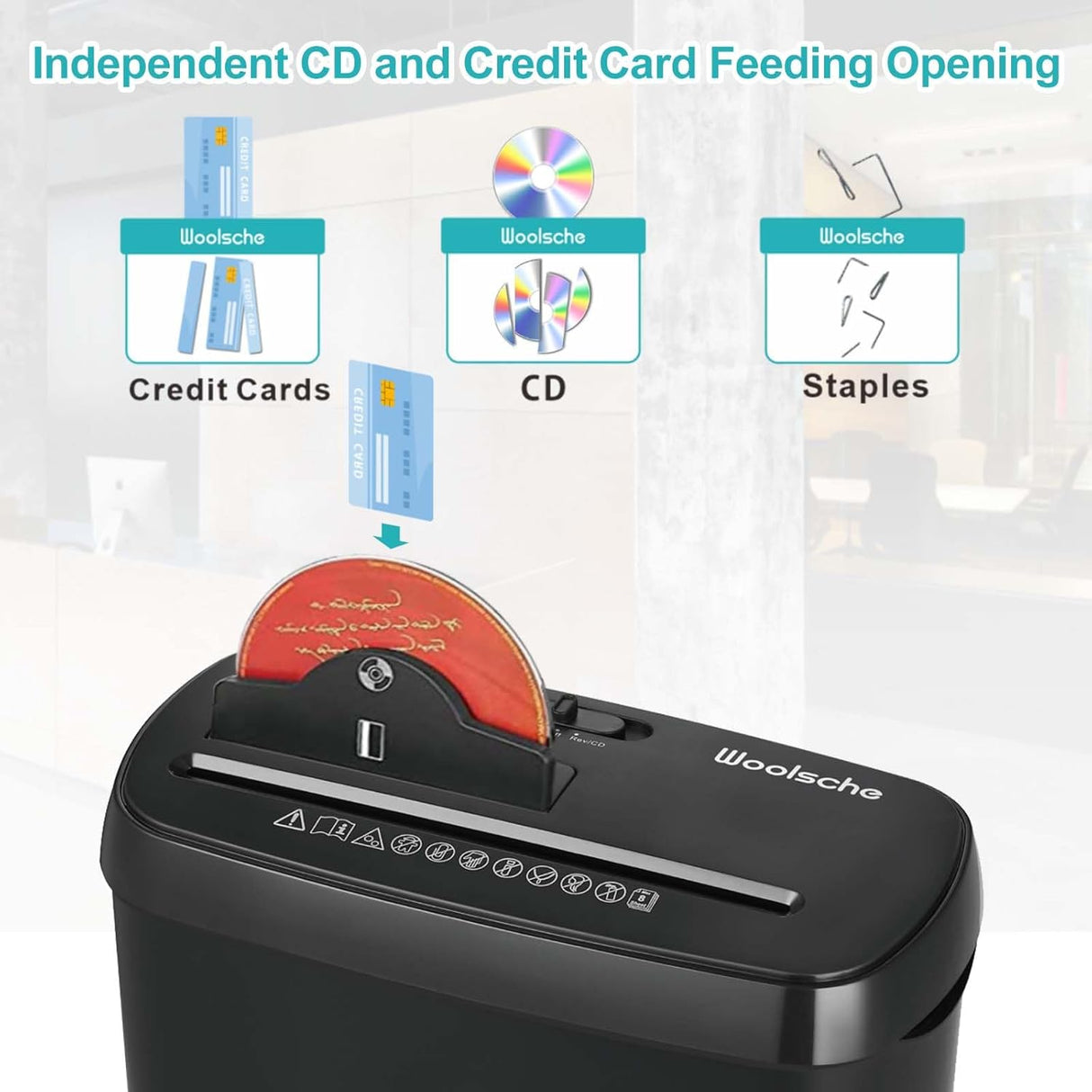 Destructora de papel para oficina - Corte en tiras, P-2