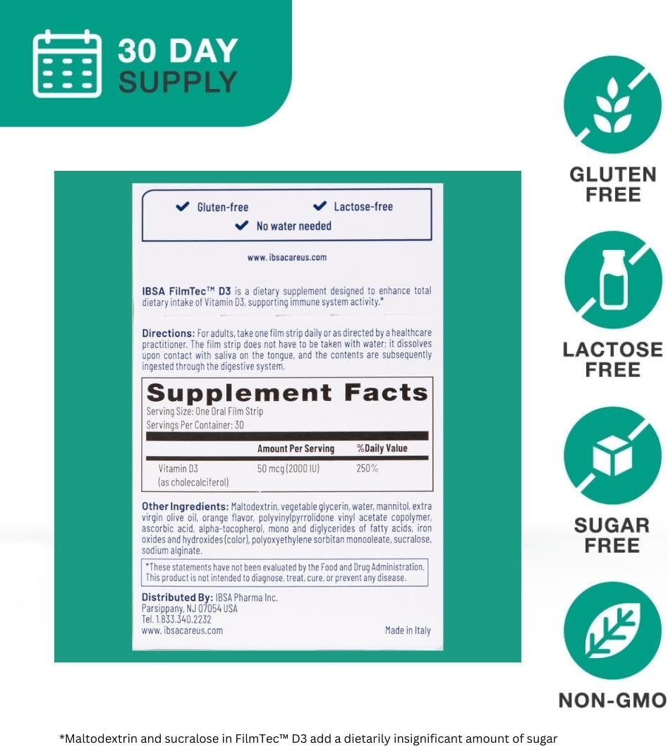 Suplemento Dietético Ibsa FilmTec D3 - 2000 IU Vitamina D3