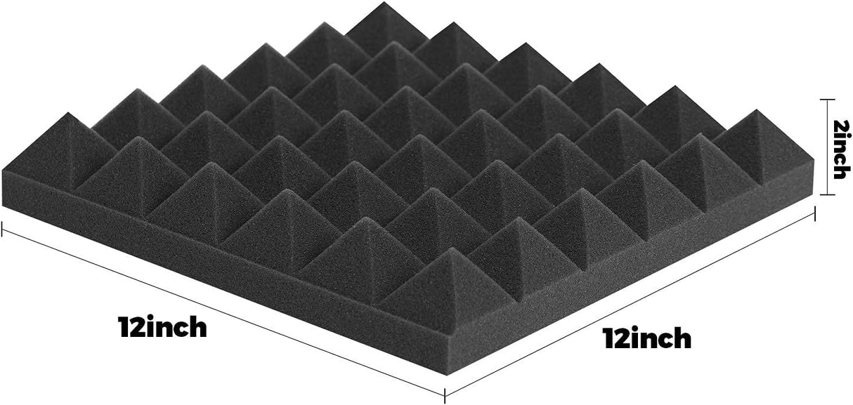 Paneles Acústicos 12 Pack, Espuma Aislante 12x12x2 Pulgadas
