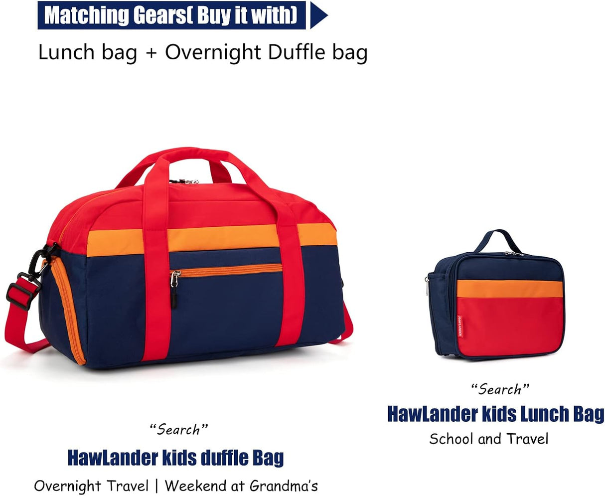 Morral o Mochila escolar para niños pequeños naranja y azul