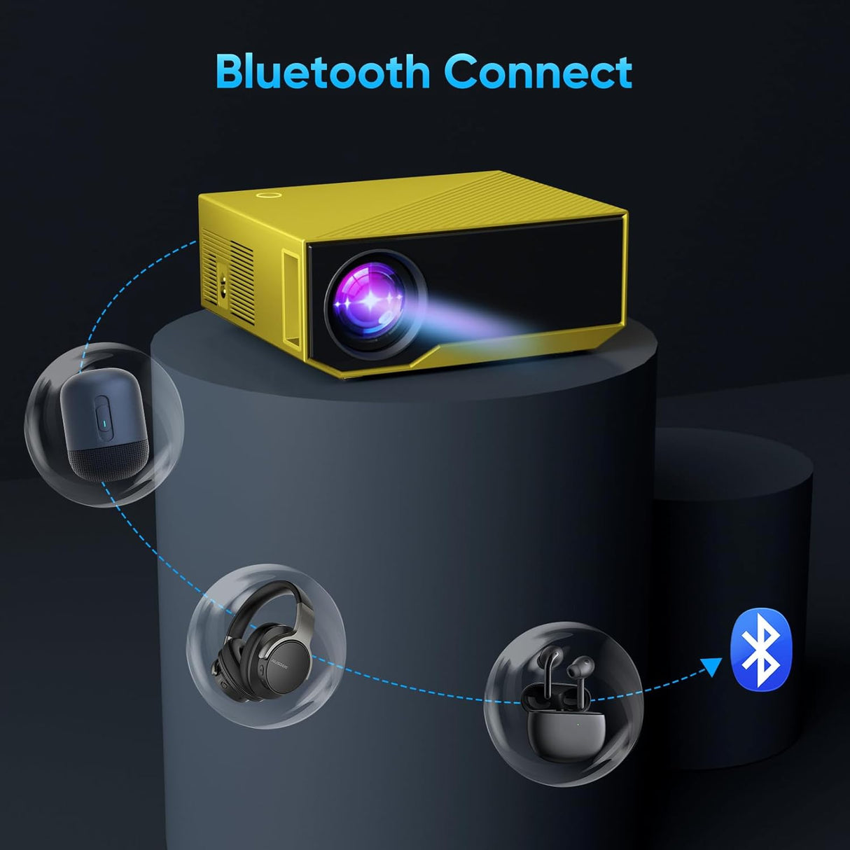 Proyector Mini 16000 Lumens Full HD, Wifi y Bluetooth, Portátil