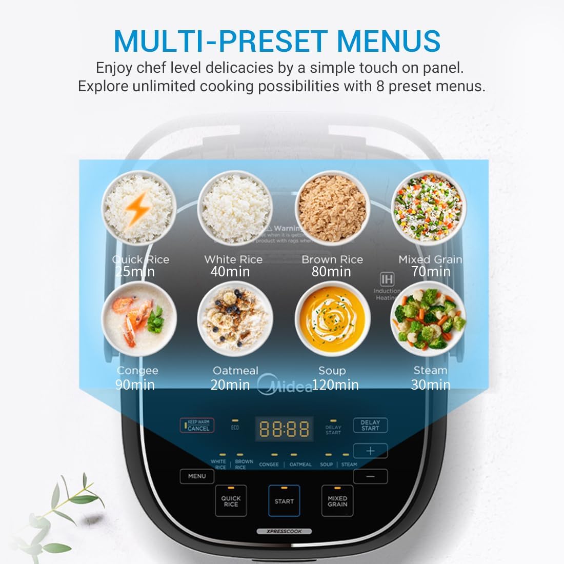 Arrocera Midea 6 Tazas Inducción, Fuzzy Logic, 3L