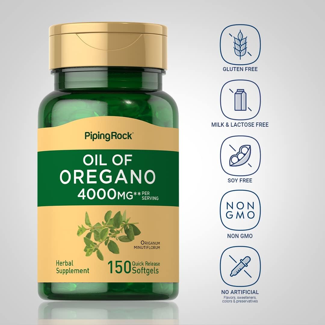 Suplemento Aceite de orégano 4000 mg 150 cápsulas de hierbas