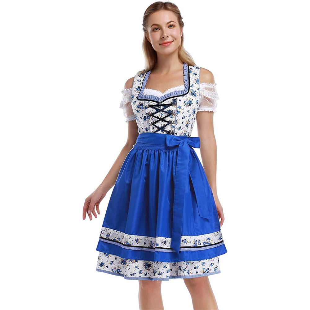 Disfraces de Vestido para mujer Oktoberfest azul talla M