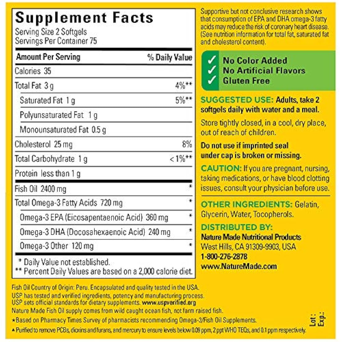 Nature Made - Aceite de pescado