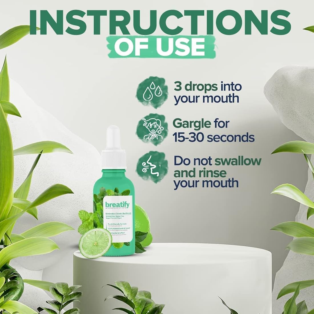 Tratamiento para el mal aliento para adultos gotas