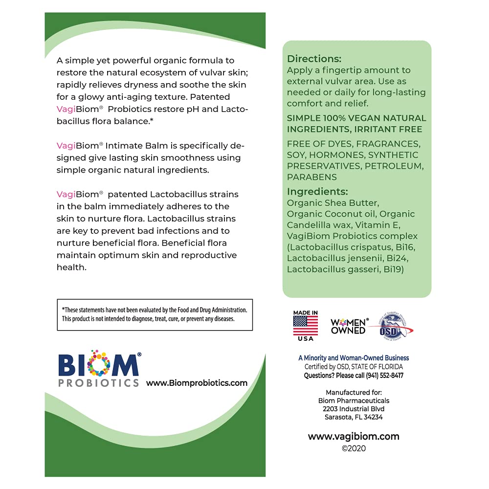 Probióticos calmantes para la piel íntima Manteca de karité