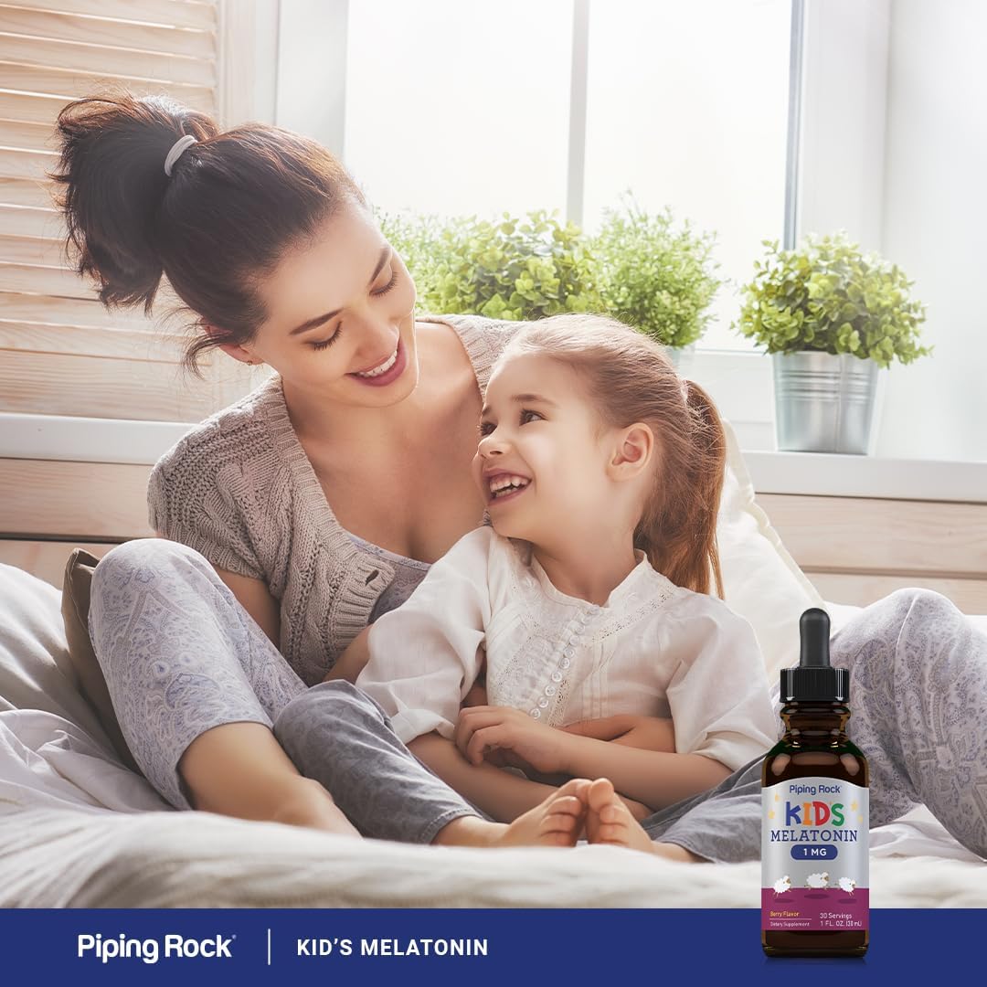 Melatonina Líquida para Niños Piping Rock 1mg, 3 Botellas