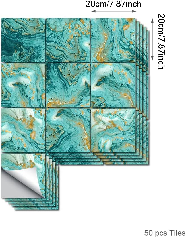 Azulejos Autoadhesivos Funlife, 50 Pcs, Retro para Cocina