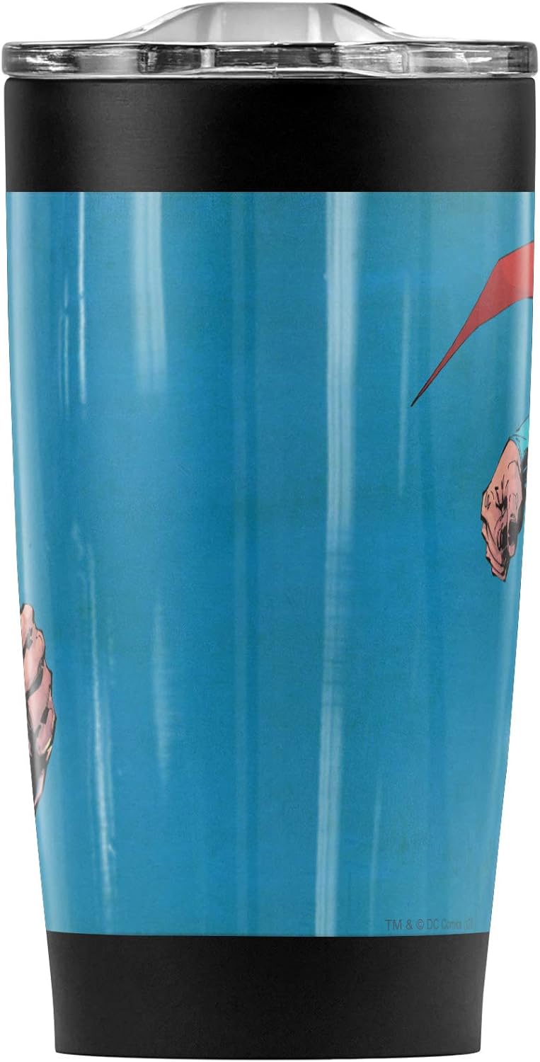 Taza de acero inoxidable Superman 20 oz, aislante y a prueba de fugas