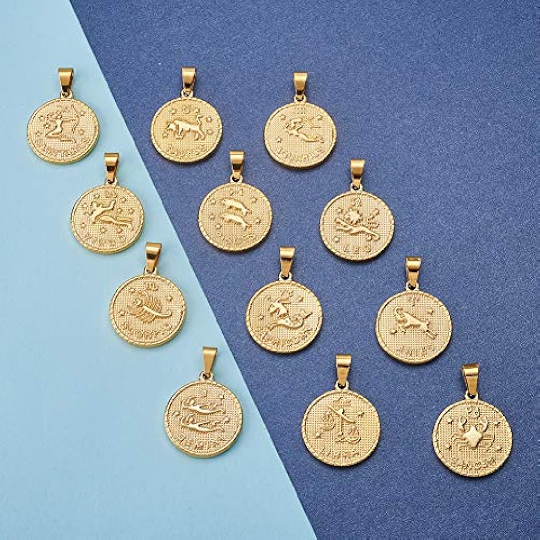 Dijes y Medallas 12 unids / set de acero inoxidable