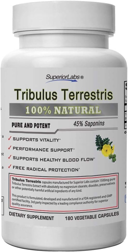 Suplemento Tribulus Terrestris bloqueador de cortisol 180u