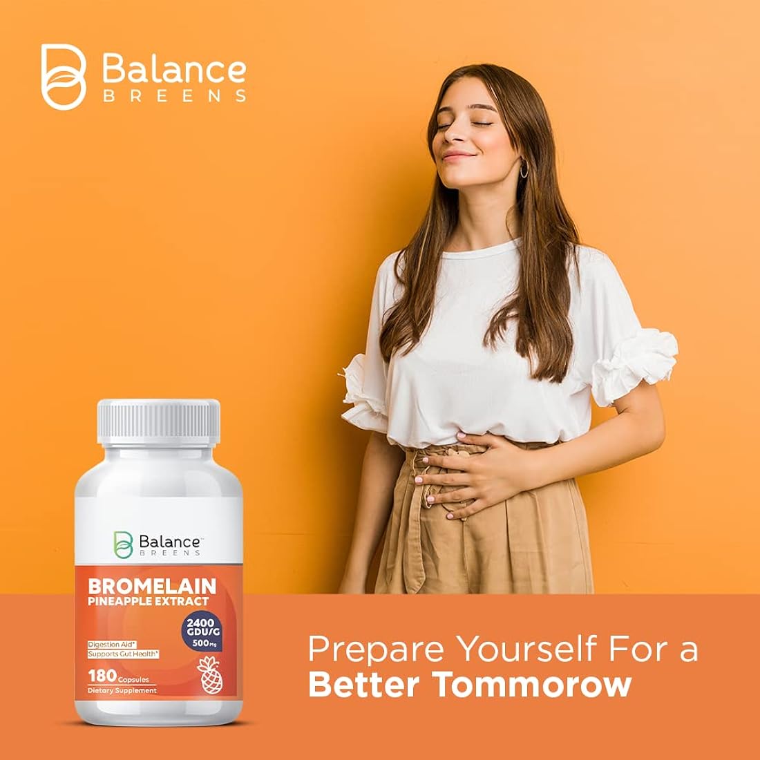 Suplemento de extracto de piña de bromelina 180 cápsulas