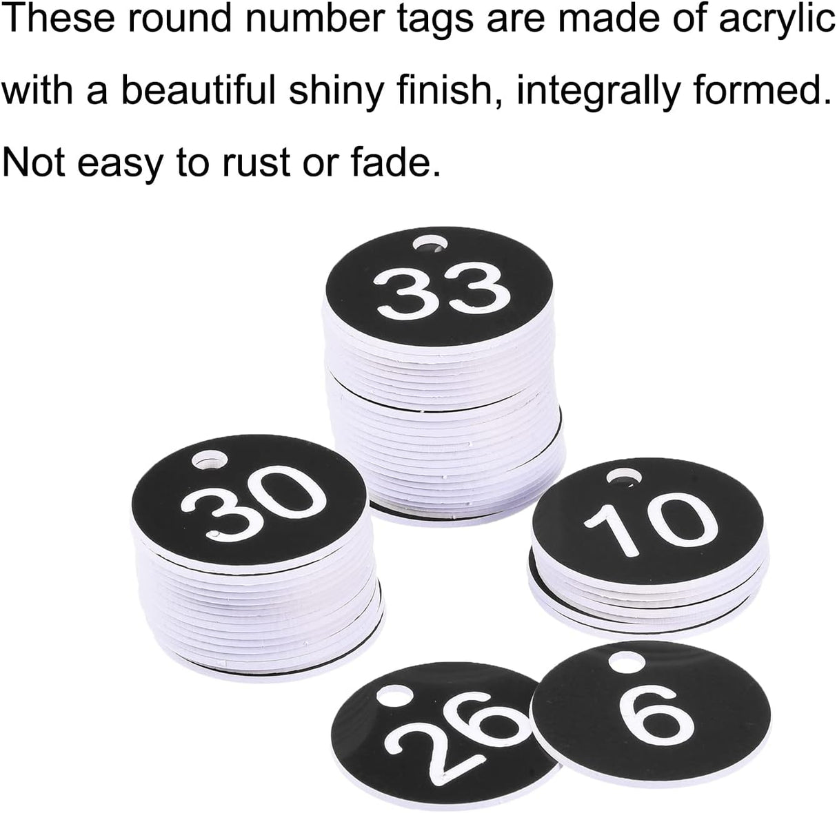 MECCANIXITY Etiqueta de identificación redonda del 1 al 50