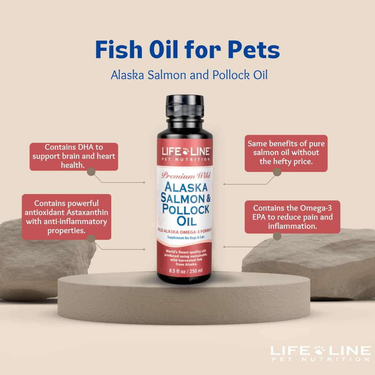 Suplementos Aceite de salmón y abadejo de Alaska para gatos