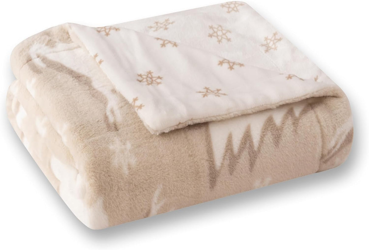 Manta de Piel de Conejo Coova 50x60 Pulgadas, Patrón de Alce