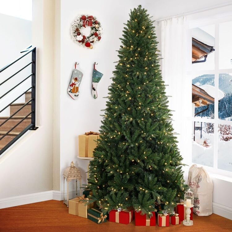 Árbol de Navidad Artificial 7.5ft con Luces y Soporte Metálico