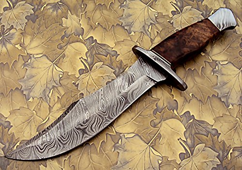 Cuchillo de caza hecho a mano de acero de Damasco 13.00