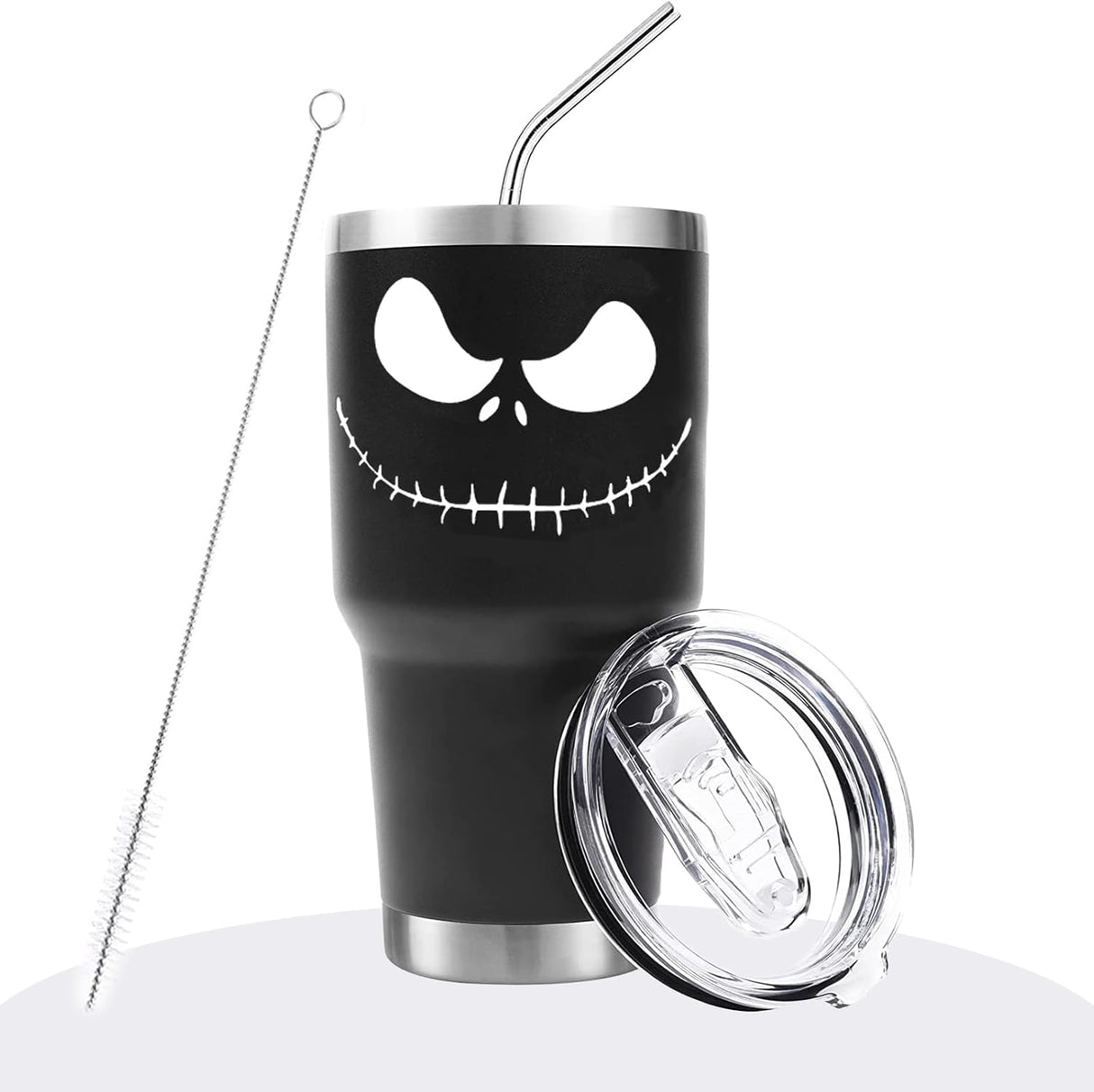 Taza de Acero Inoxidable Jack Skellington 30 oz con Asa y Popote
