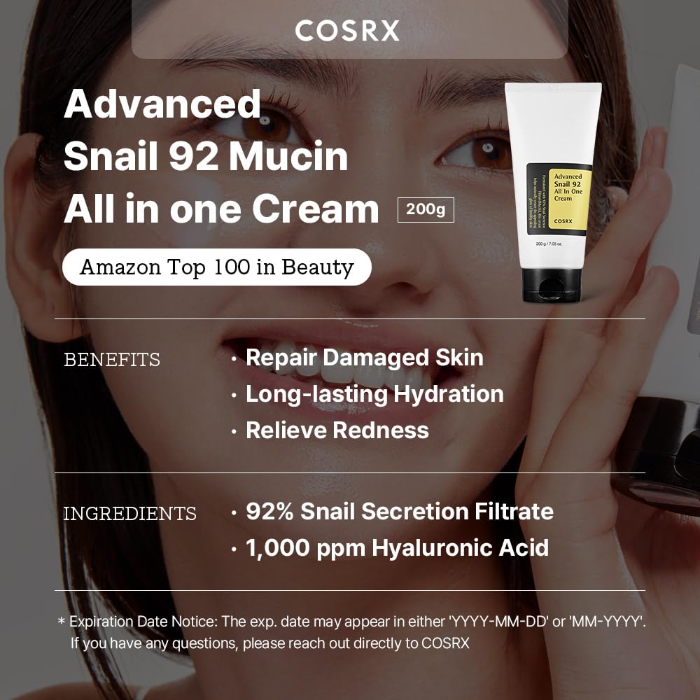 Crema Facial Reparadora Diaria con Mucina de Caracol, Piel