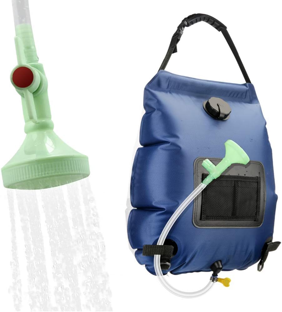 Ducha Solar Portátil con Bolsa de Agua y Cabezal Desmontable