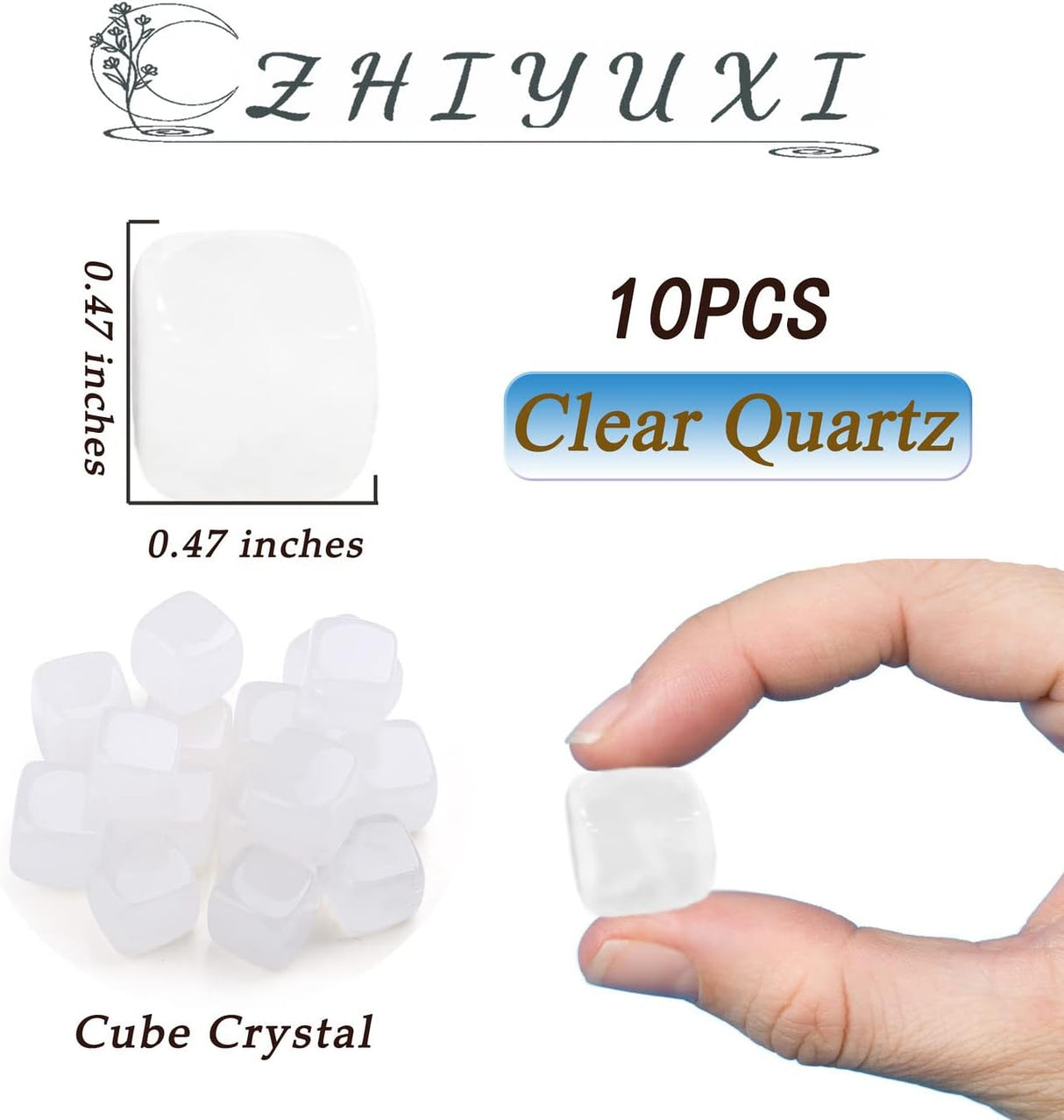 Juego de 10 cristales curativos de cuarzo transparente a granel