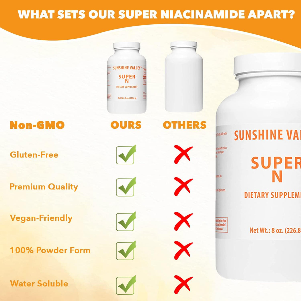 Suplemento N Niacinamida (vitamina B3) en polvo sin OMG 35oz