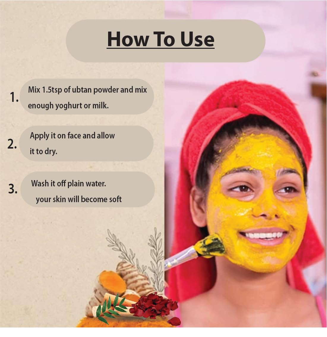 Paquete Facial y Corporal Ubtan con Ingredientes Naturales