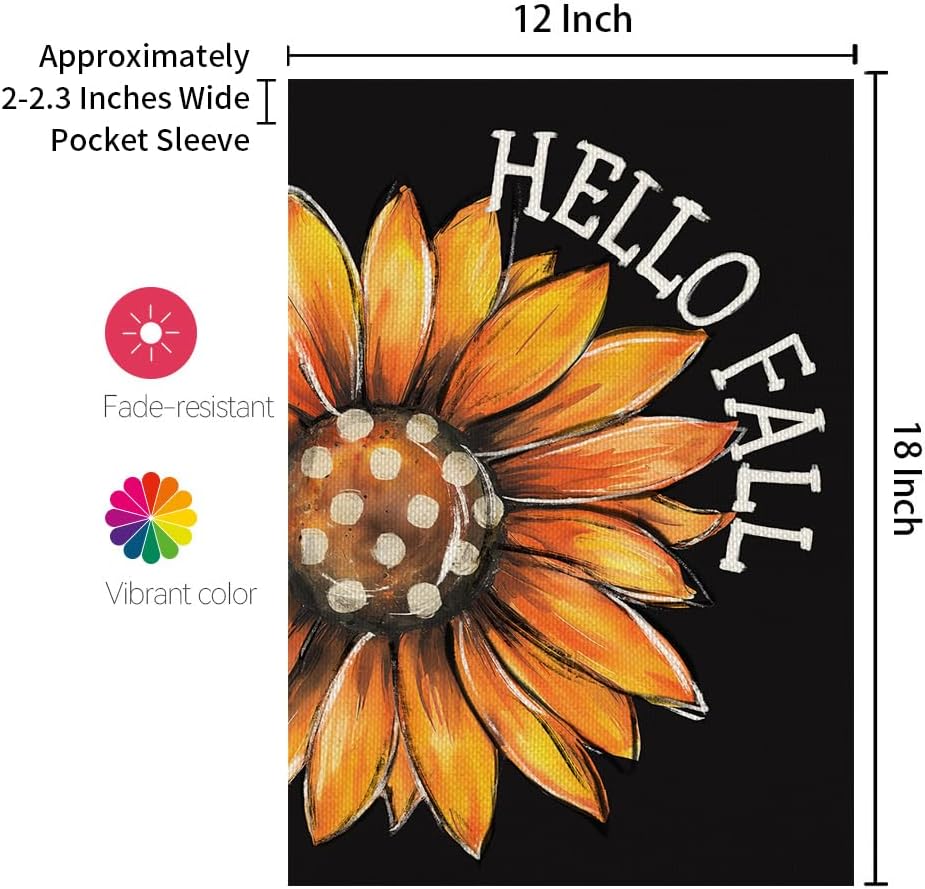 Bandera de Jardín Floral Otoñal Doble Cara 12x18 Pulgadas CF1624-12