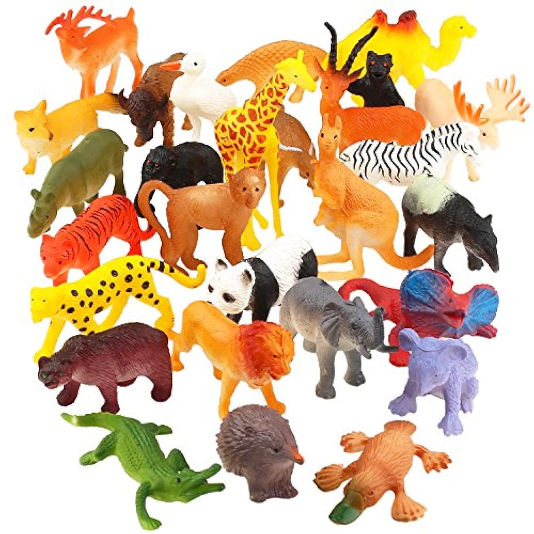 Funcorn Toys Animal Toy Juego de 64 juguetes de plástico