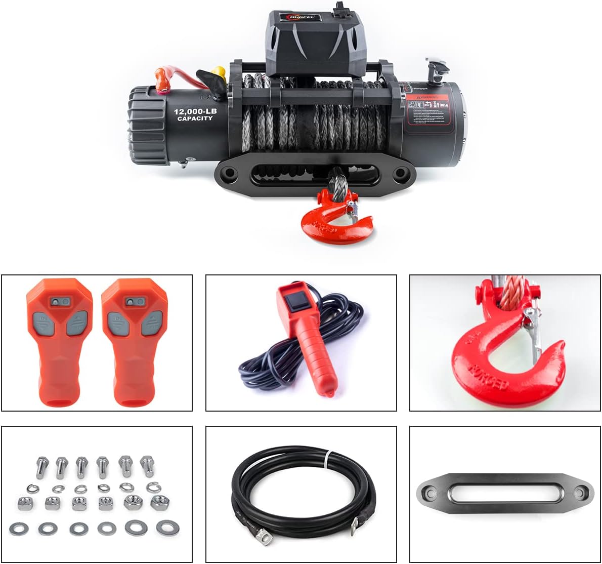 Cabrestante eléctrico impermeable IP68 de 12000 libras